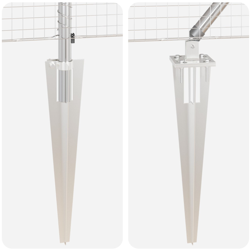 Schweißdrahtzaun mit 13 Spitzenpfosten 1,2x25 m aus galvanisiertem Stahl