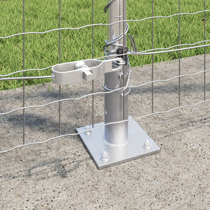 Zaunpfosten Set aus 104 Verzinkter Stahl 3,2 x 3,2 x 78,5 cm