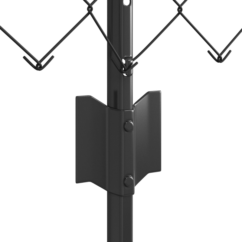 Kettenzaun mit 10 U-Posts Grau 0.4x10 m Stahl