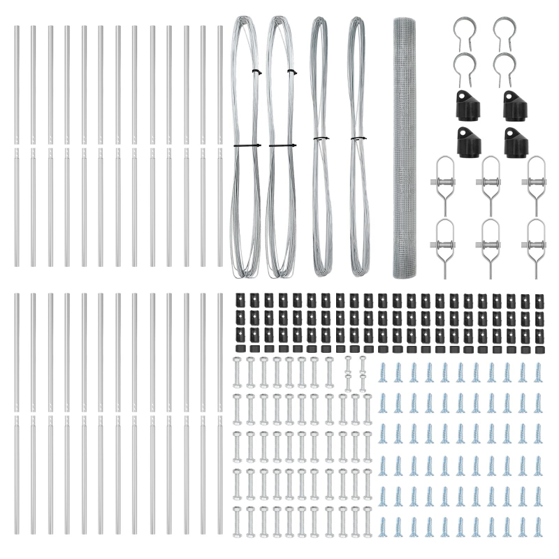 Geschweißter Drahtzaun mit 13 Pfosten 1.5x50 m Verzinkter Stahl