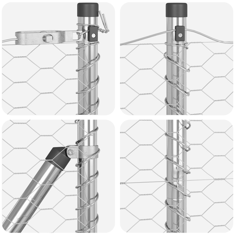Zaunset Set aus 2 Feuerverzinkter Stahl 25 x 1,5 m Langlebig