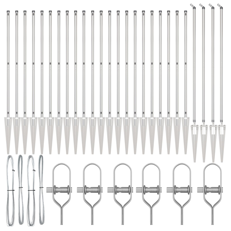 Zaunpfosten mit Spieß 26 Stück Ø32 mm 160 cm Verzinkter Stahl