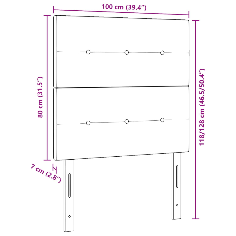 Kopfteil Knopfgepolstert Dunkelgrün 100 cm Samt