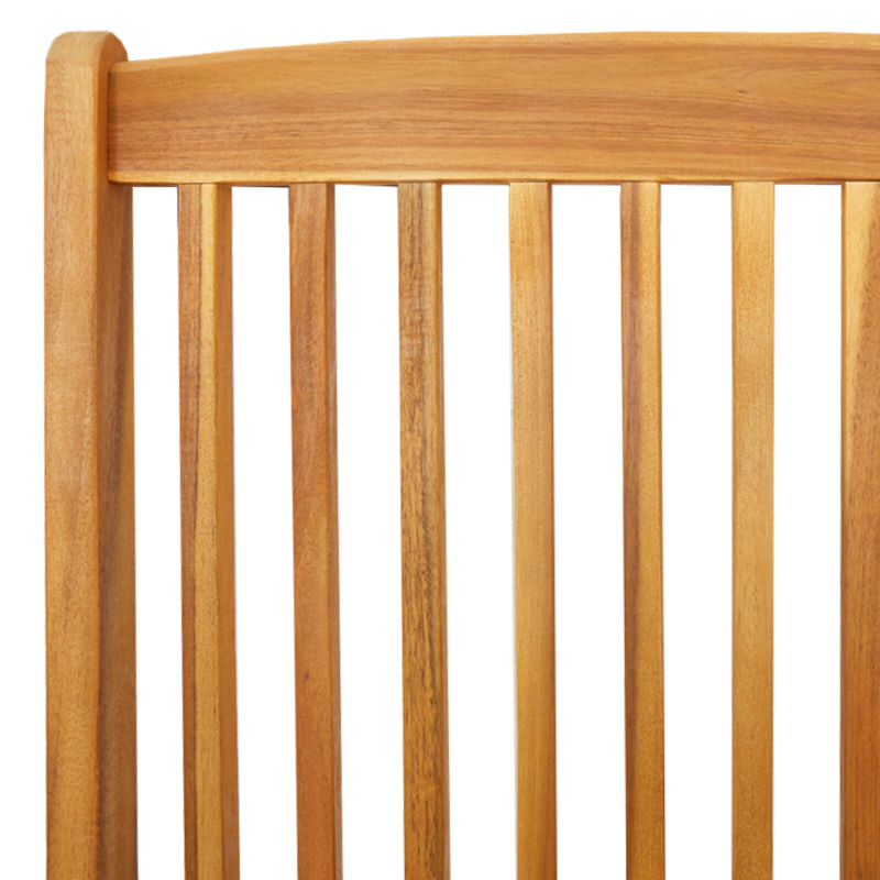 Klappgartenstühle mit grauem Kissen 4 Stück aus solidem Akazienholz