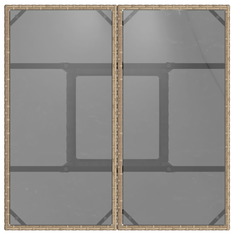 3-teilige Garten Essgruppe Beige Poly Rattan