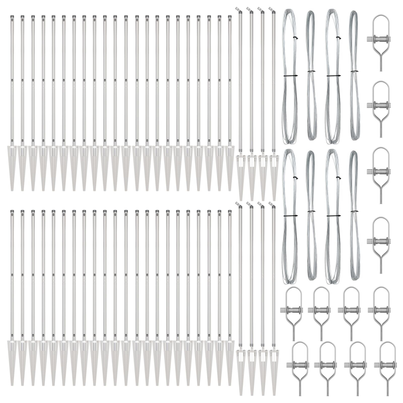Zaunpfosten mit Spitze 52 Stück Ø32 mm 160 cm Verzinkter Stahl