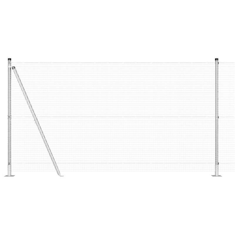 Schweissdrahtzaun mit 13 Flanschpfosten 1,2x25 m feuerverzinkter Stahl