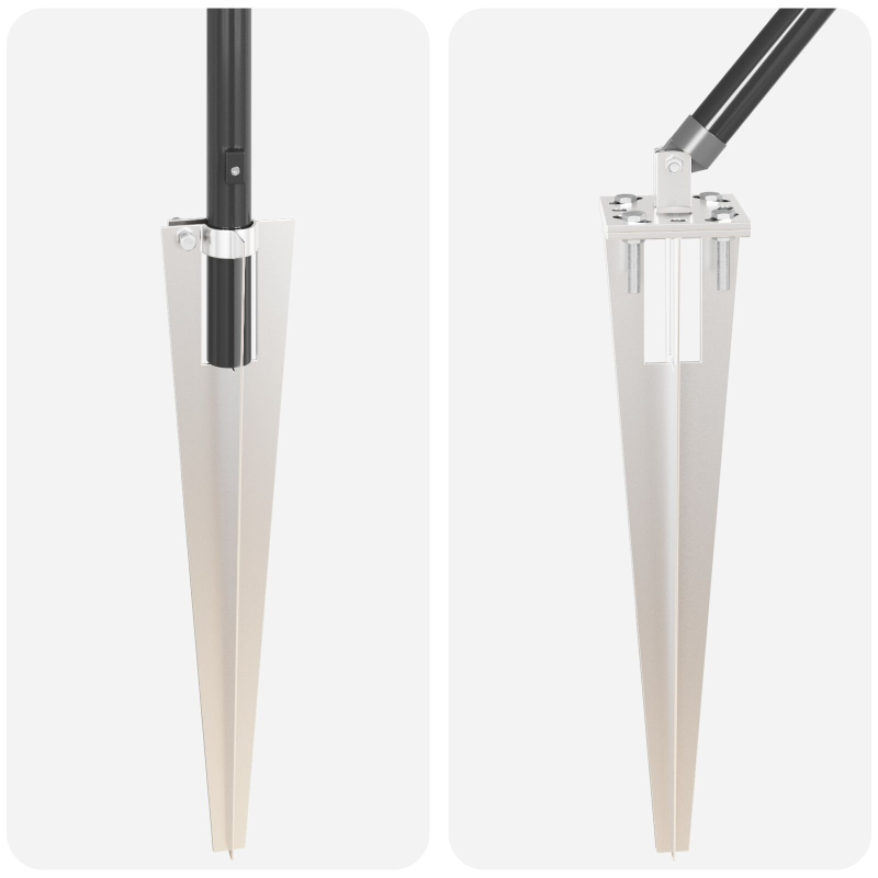 Zaunpfosten mit Spitze 26 Stück Ø32 mm 100 cm Verzinkter Stahl