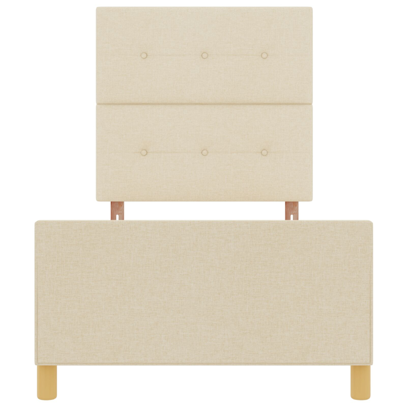 Bettgestell Creme 90x190 cm Stoff