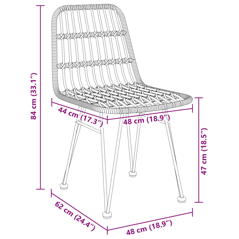 7-teiliges Garten-Essset Braun Poly Rattan