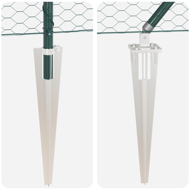 Zaun-Set Set mit 2 Forstgrün Pulverbeschichteter Stahl 25 x 1 m