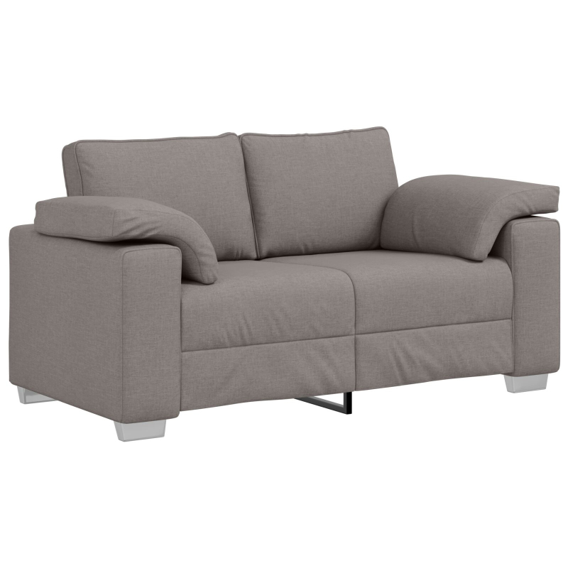 2-teiliges Sofaset mit Kissen Taupe Stoff
