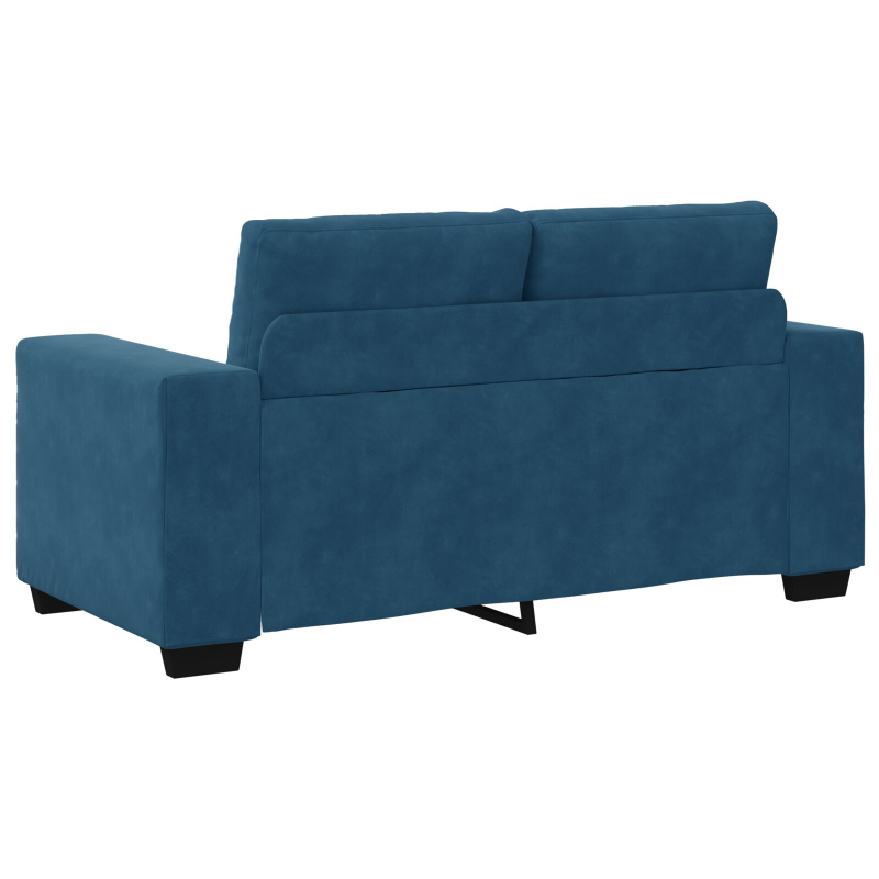2-teilige Sofaset mit Kissen Blau Samt