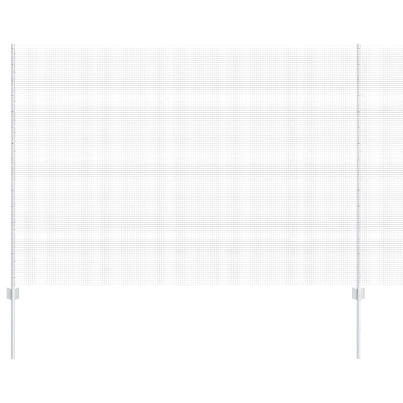 Schweissdrahtzaun mit 22 U-Posten Silbern 1,5x25 m Stahl