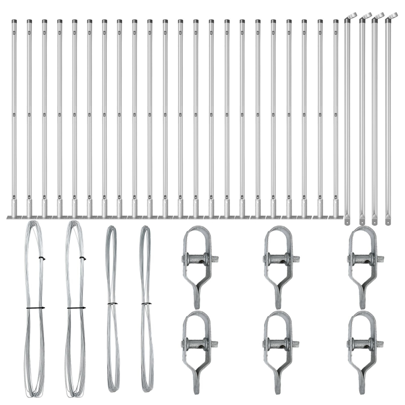 Zaunpfosten Set von 26 Verzinkter Stahl 3,2 x 3,2 x 90 cm