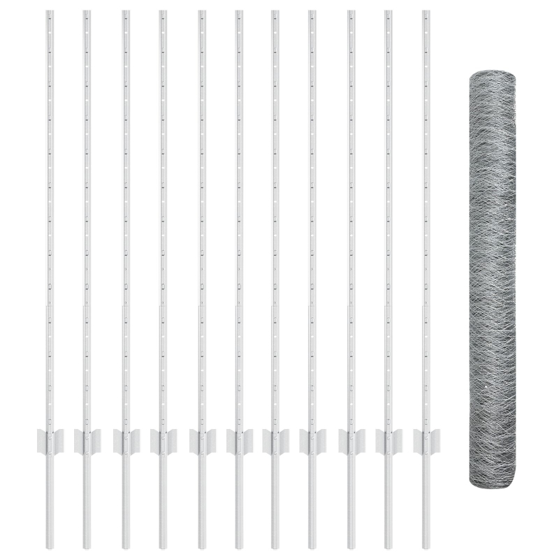 Gartenzaun-Set 2er Set Verzinkter Stahl 25 x 1,2 m Langlebig