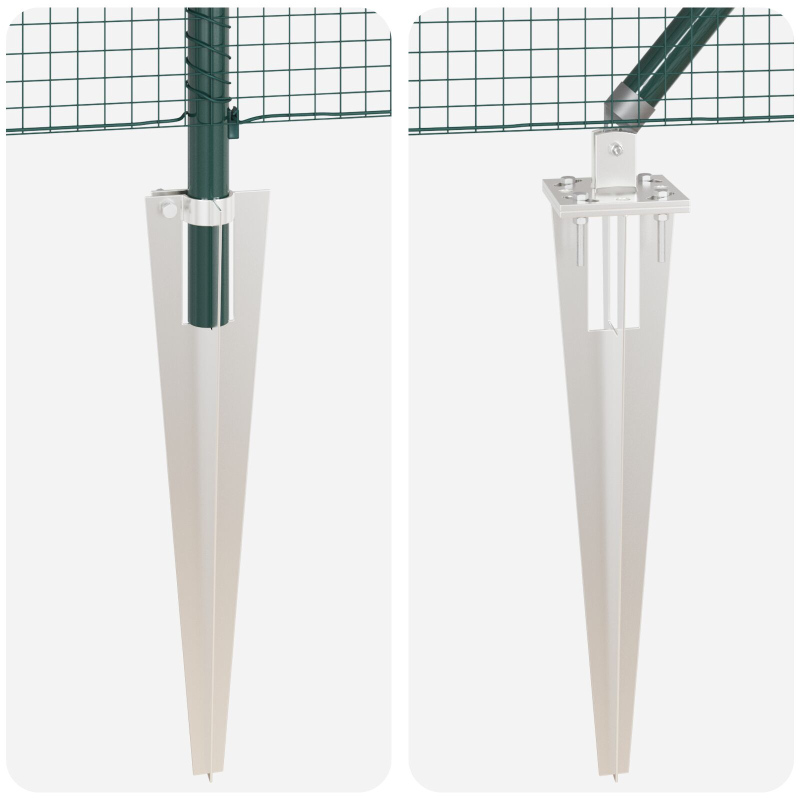 Geschweißter Drahtzaun mit 13 Spike-Pfosten Grün 1,4x25 m Stahl