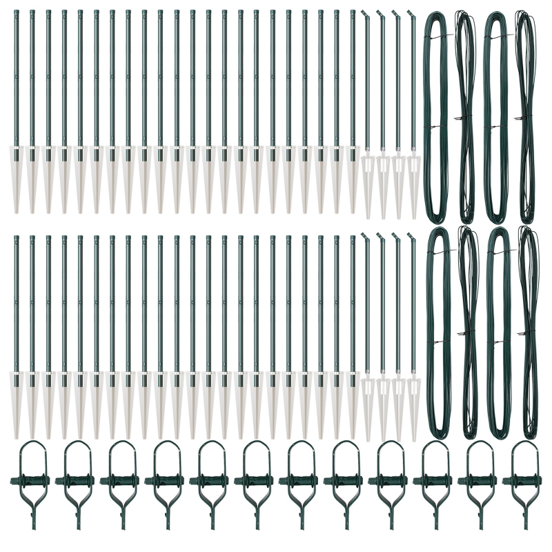 Pfosten mit Spitze 52 Stück Ø32 mm 60 cm Verzinkter Stahl