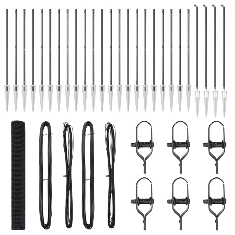 Geschweißter Drahtzaun mit 13 Spitzenpfosten Grau 1.4x50 m Stahl