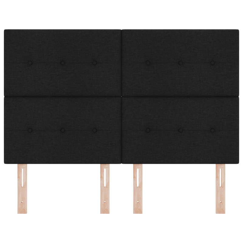 Kopfteil Knopfgepolstert Schwarz 160 cm Stoff