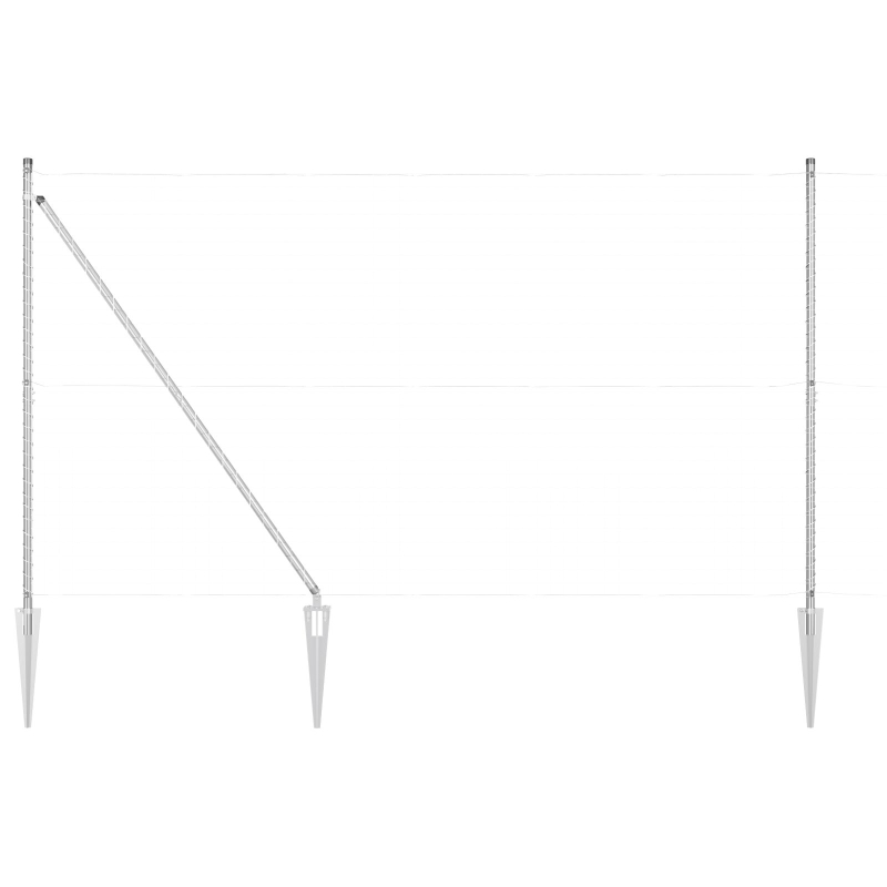 Zaunpfosten mit Spitze 52 Stück Ø32 mm 180 cm Verzinkter Stahl