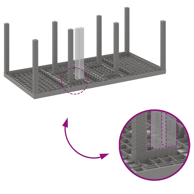 9-teilige Garten-Essgruppe mit Kissen in Hellgrau Poly-Rattan