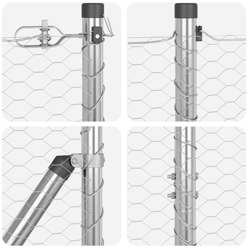 Zaun Set 2er Set Feuerverzinkter Stahl 25 x 1,5 m Langlebig