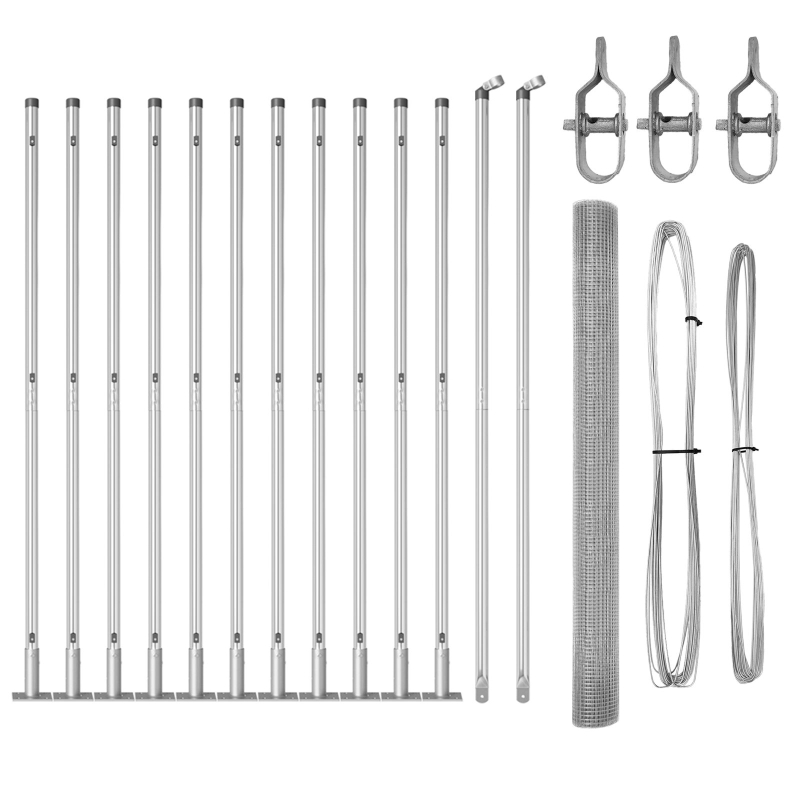 Welded Wire Fence mit 13 Flanschpfosten 1,4x25 m Verzinkter Stahl