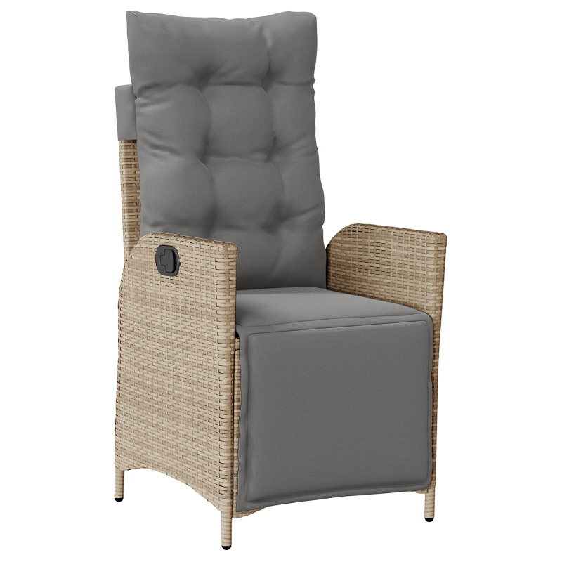 5-teiliges Garten-Dining-Set Beige Poly-Rattan