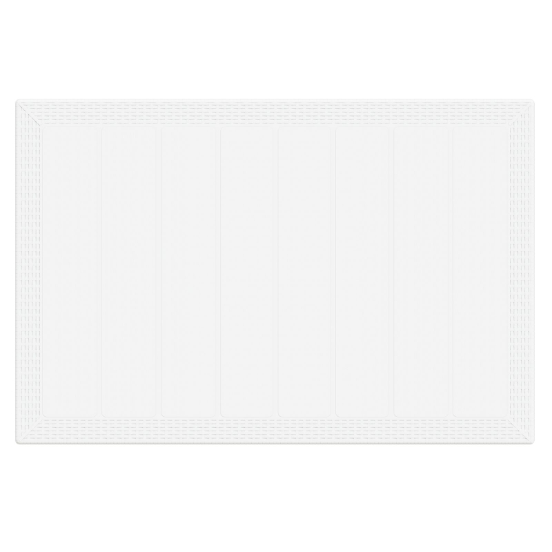 7-teiliges Garten Esszimmer Set Weiß Poly-Rattan