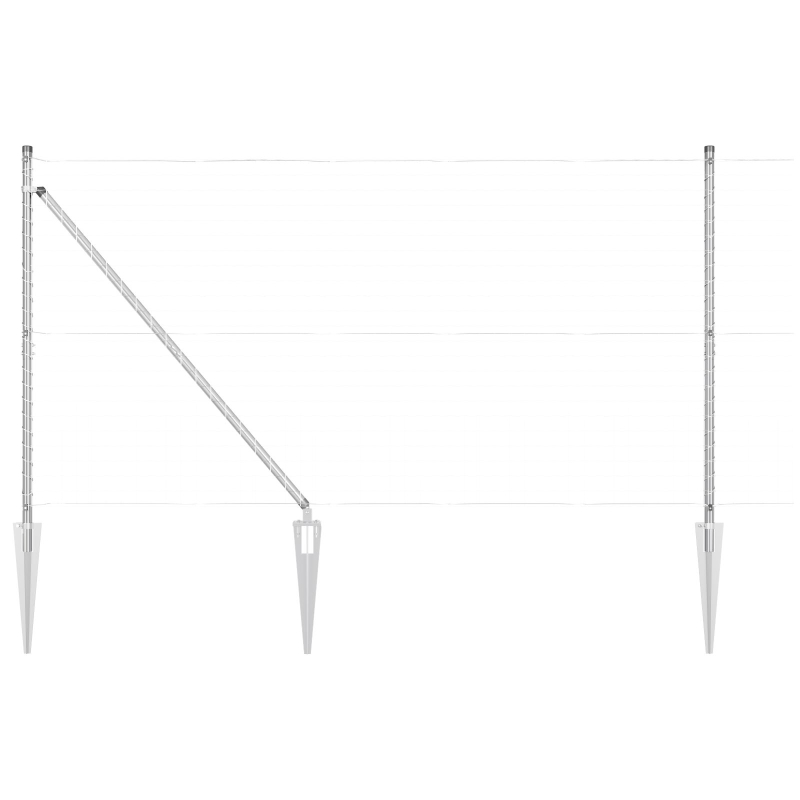 Zaunpfosten mit Spieß 26 Stück Ø32 mm 160 cm Verzinkter Stahl