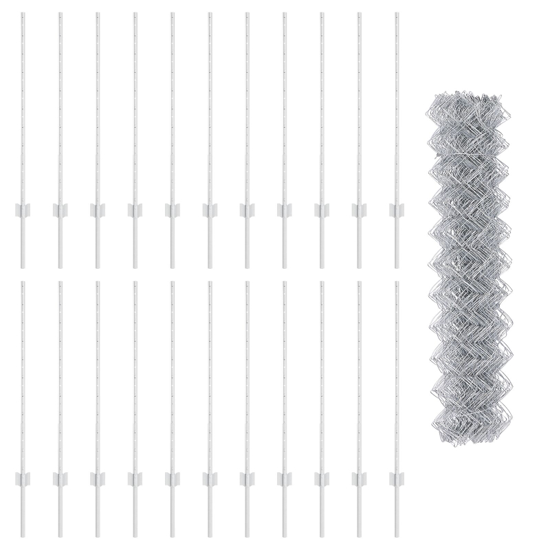 Gartenzaun Set 2er Set Verzinkter Stahl 25 x 1 m Langlebig