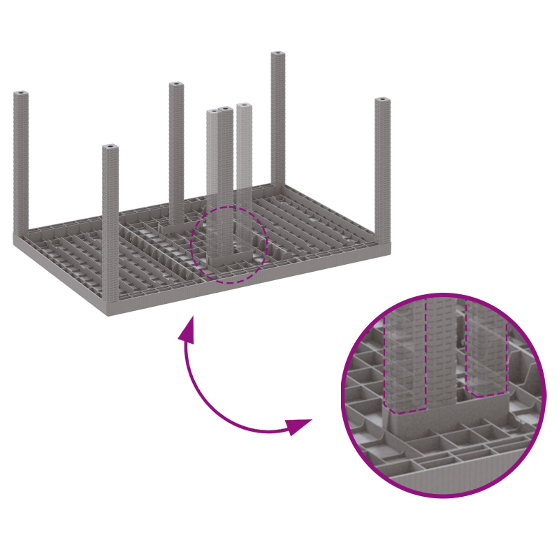 7-teiliges Garten Esszimmer Set mit Kissen Hellgrau Poly Rattan