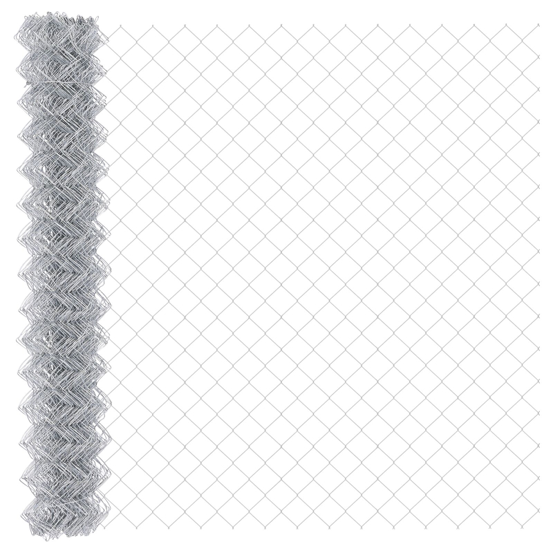 Kettengliedzaun mit 20 U-Posts Silber 1,5x10 m Stahl