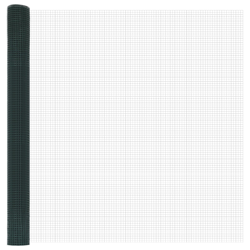 Schweissdrahtzaun mit 5 U-Posten Grün 1,6x10 m Stahl