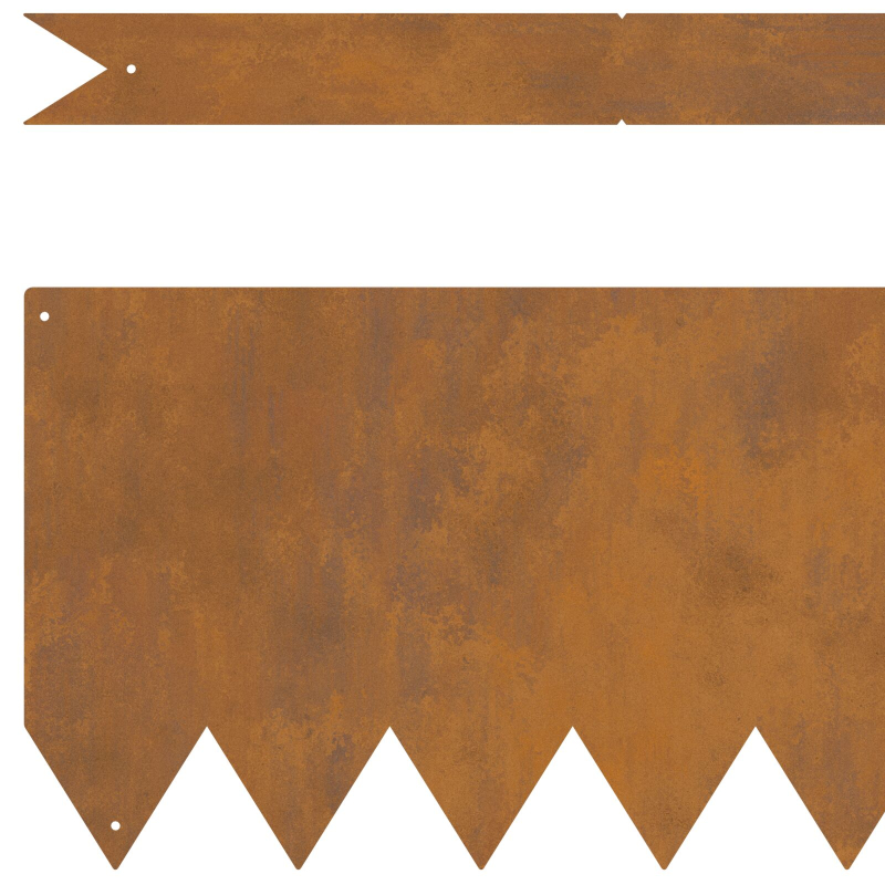 Rasenkanten 10 Stück 100x0.5x20 cm Verwitterter Stahl