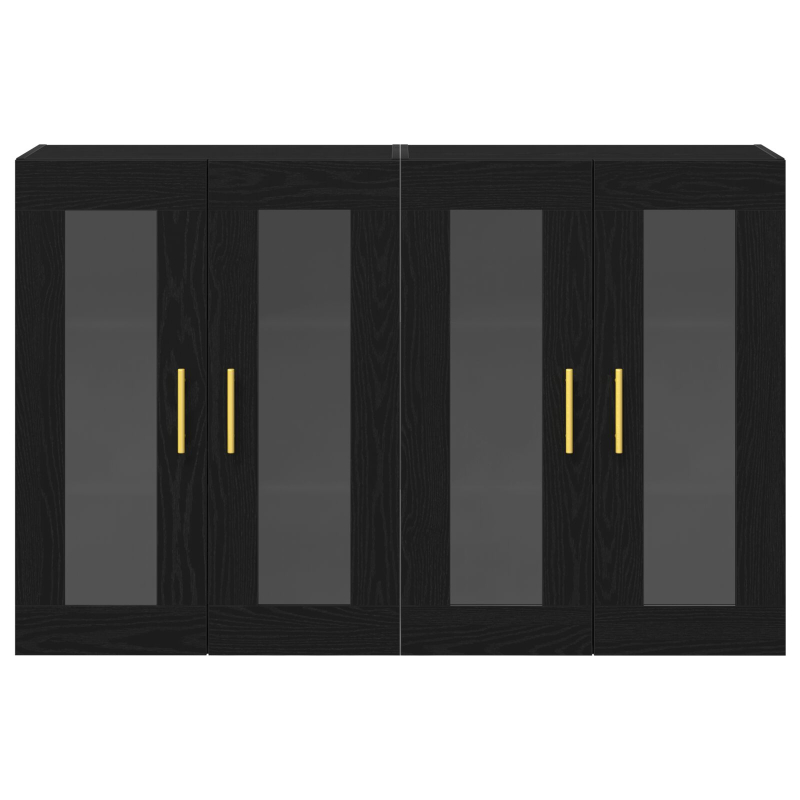 Wandmontierter Schrank Set von 2 Schwarze Eiche Holzwerkstoff