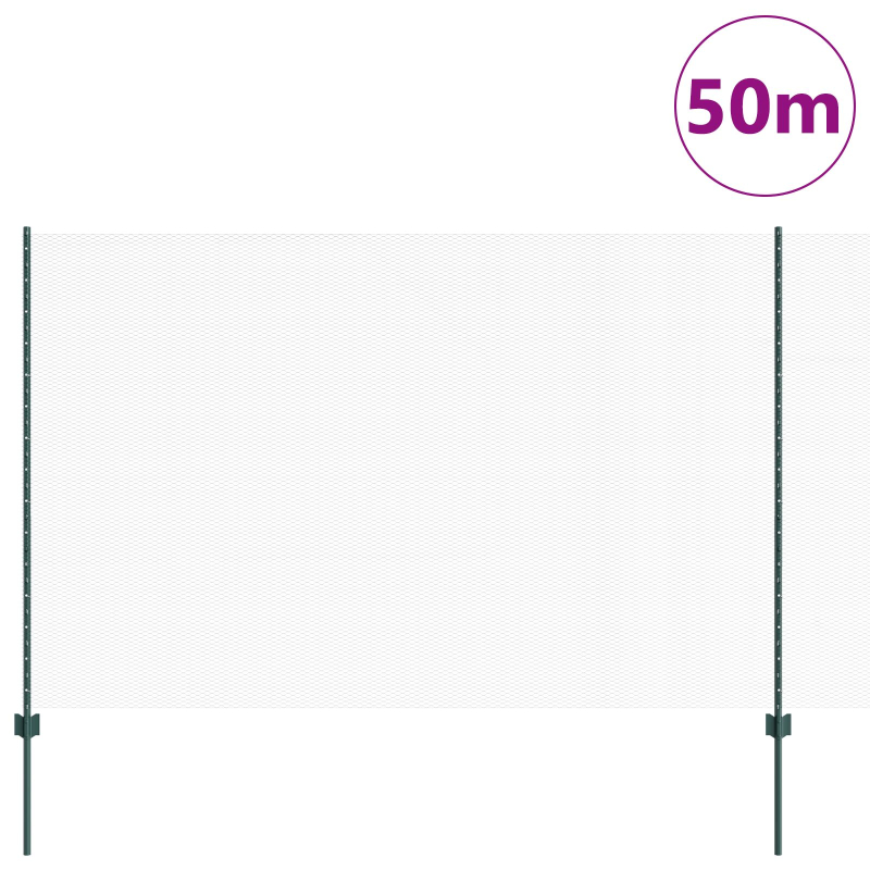 Zaunpfosten 11 Stück U-Channel Grün 160 cm Stahl, Sechseckzaun Grün 1.6x50 m Stahl