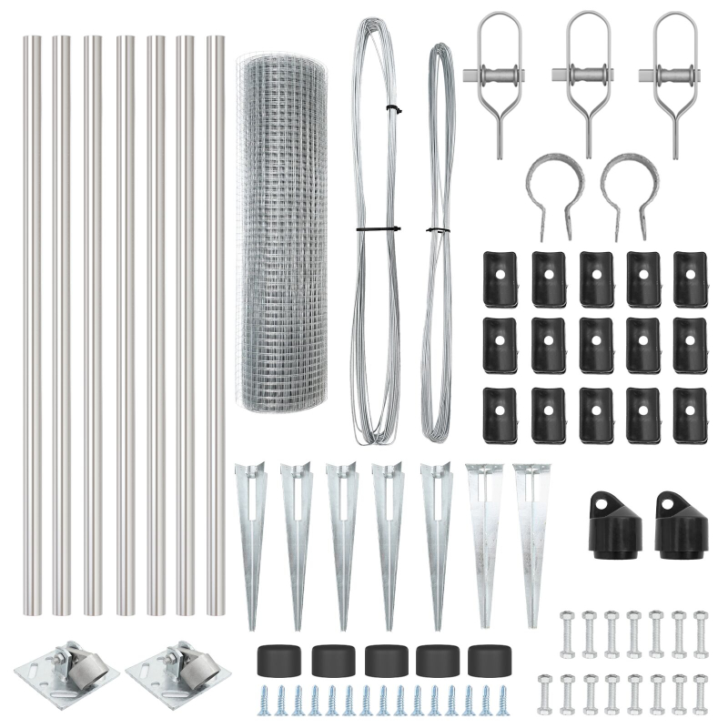 Zaunpfosten-Set Set aus 2 Verzinkter Stahl 10 x 0,5 m Langlebig
