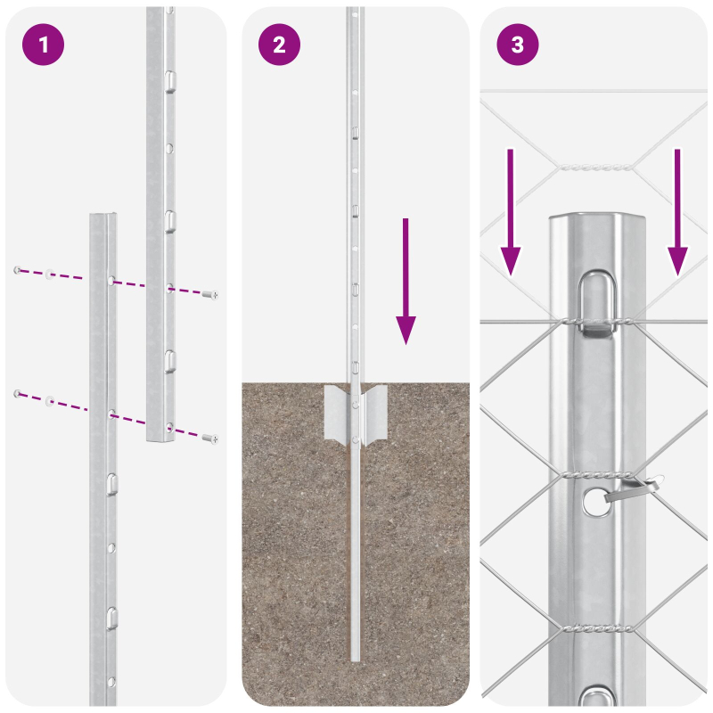 Gartenzaun-Set 2er Set Verzinkter Stahl 25 x 1,2 m Langlebig