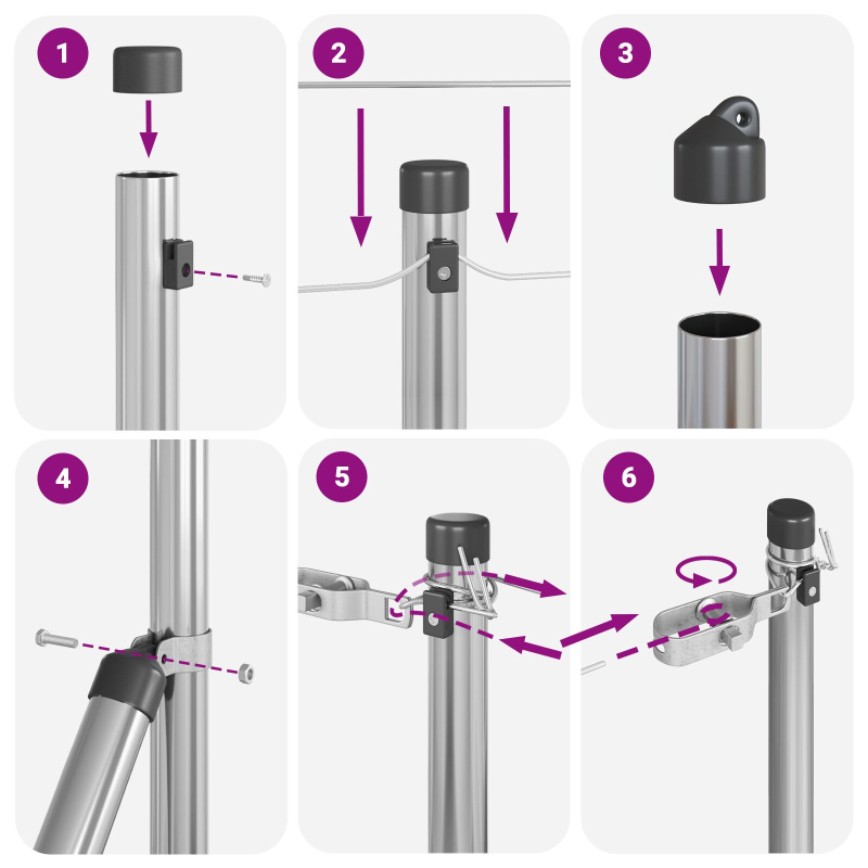 Zaunpfosten 26 Stück Ø32 mm 100 cm Galvanisiertes Stahl