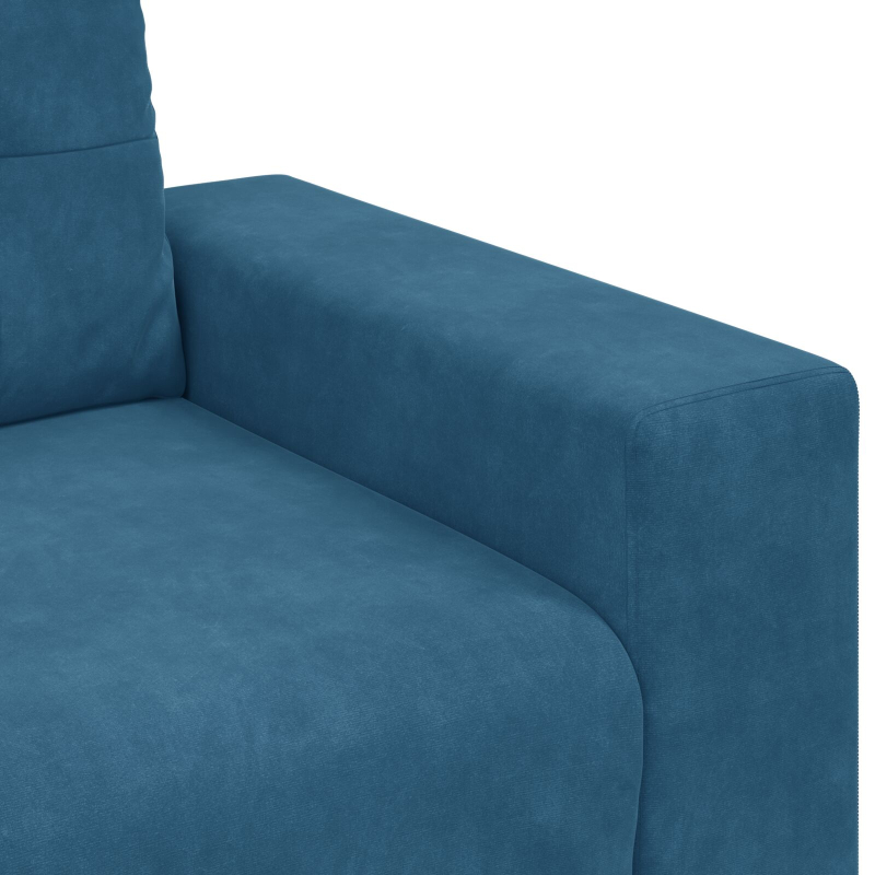 2-teilige Sofaset mit Kissen Blau Samt