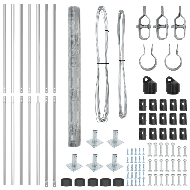 Zaunpfosten-Set 2er Set Verzinkter Stahl 10 x 1,5 m Langlebig