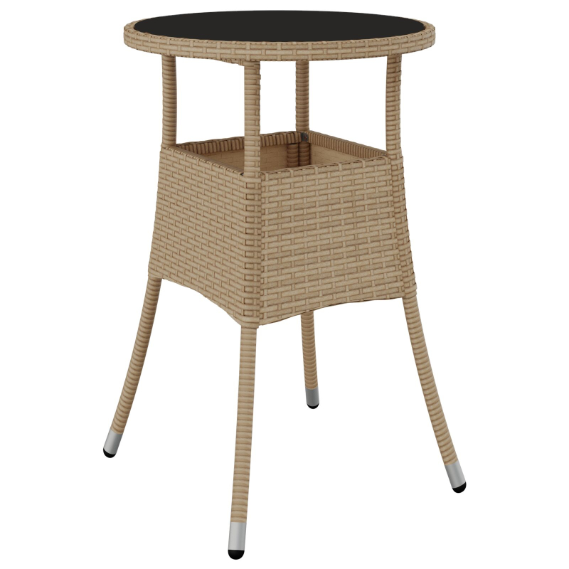 5-teiliges Garten Essset Beige Poly Rattan