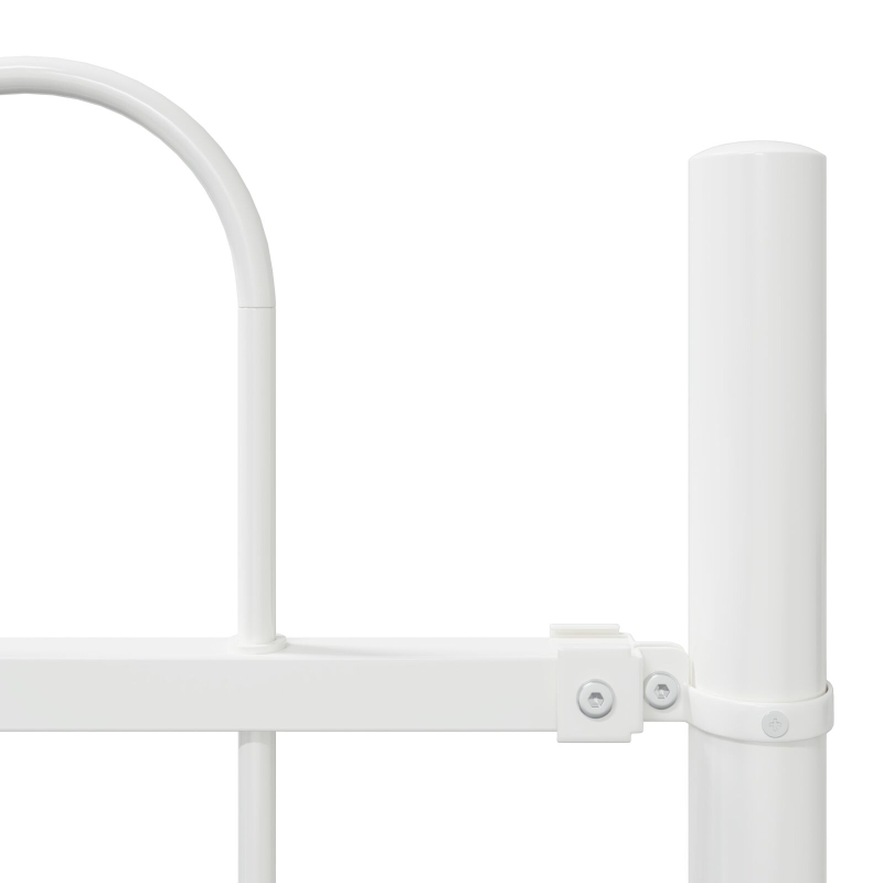 Gartenzaun mit Bogenoberteil Weiß 10,2x1 m aus Stahl