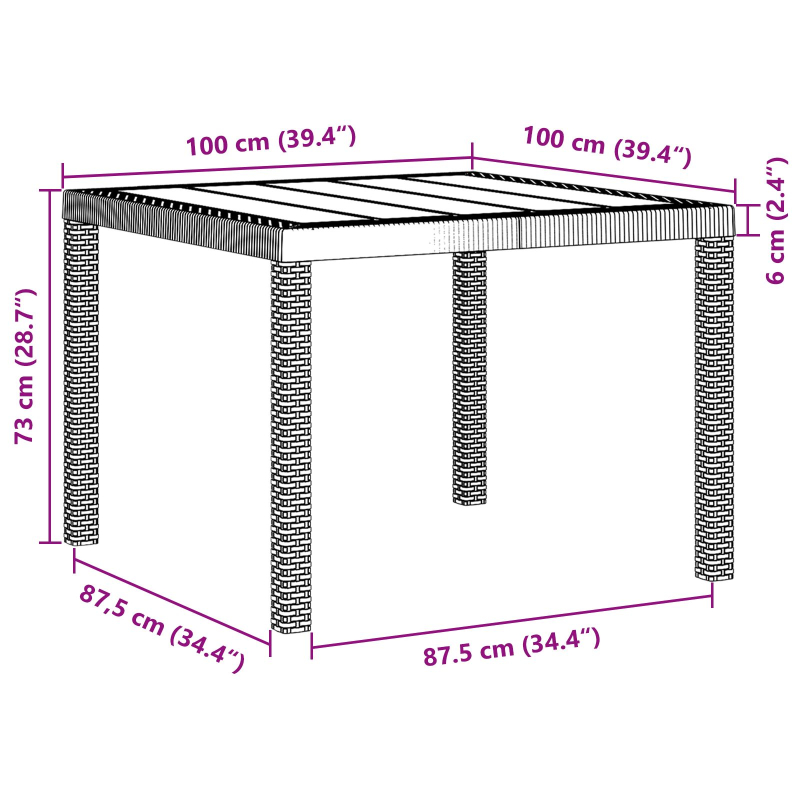 5-teiliges Garten Essgruppe mit Kissen Anthrazit Poly Rattan