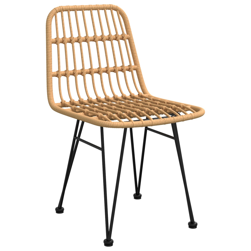 7-teiliges Garten-Essset Braun Poly Rattan