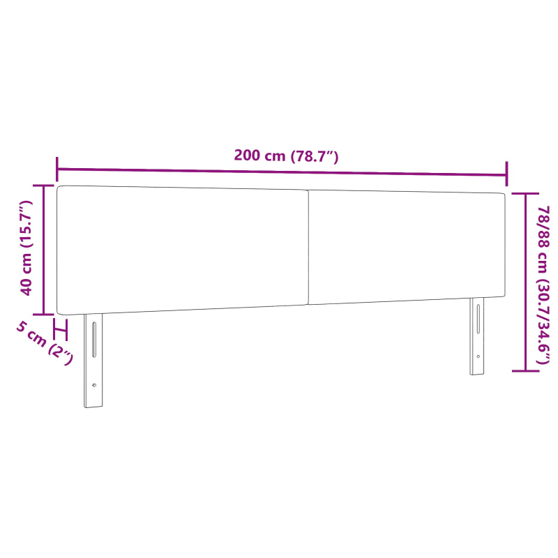 Kopfteil Einfaches Design Dunkelgrau 200 cm Cord-Stoff
