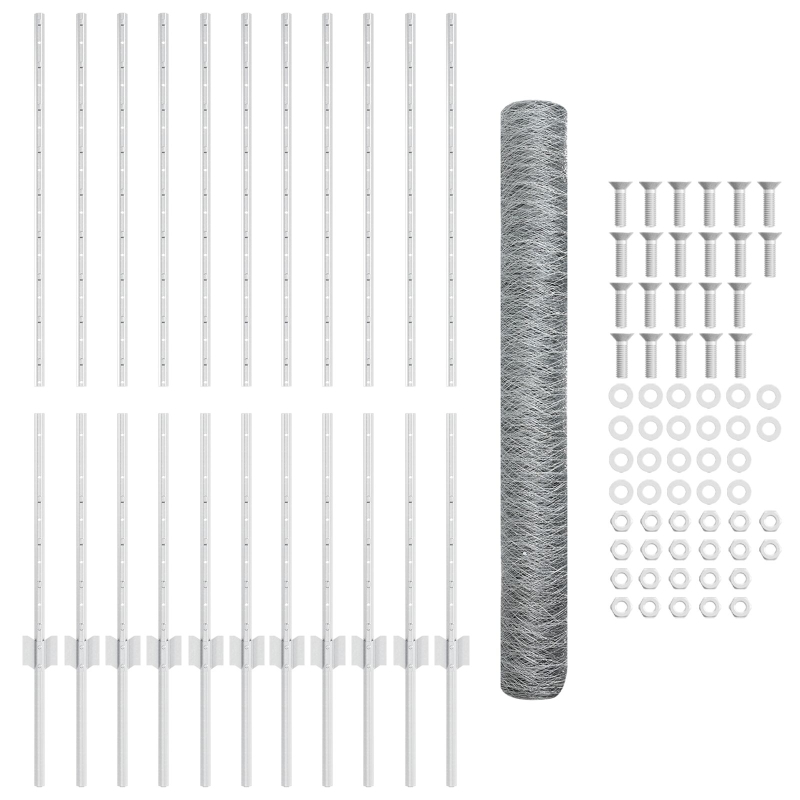 Gartenzaun-Set 2er Set Verzinkter Stahl 25 x 1,2 m Langlebig