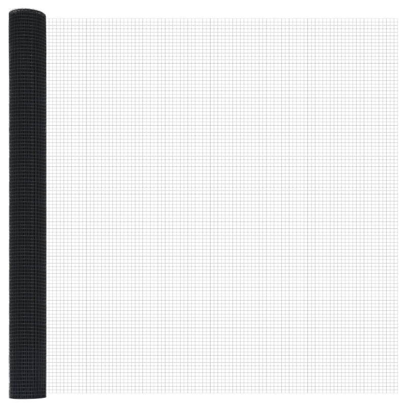 Welded Wire Fence mit 13 Flanschpfosten Grau 1,4x50 m Stahl